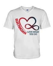 Electrician Love What You Do V-Neck T-Shirt thumbnail