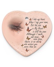 I Hide My Tears Heart ornament - single (porcelain) front