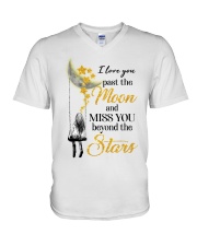 I Love You Past The Moon V-Neck T-Shirt tile