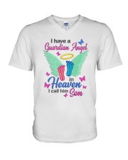 I Have A Guardian Angel V-Neck T-Shirt tile