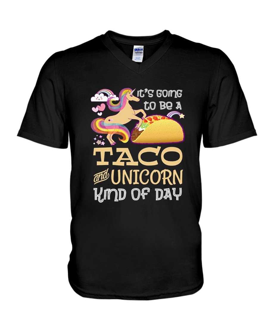 TACO AND UNICORN KIND OF DAY V-Neck T-Shirt