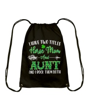 TWO TITLES HORSE MOM AND AUNT Drawstring Bag tile