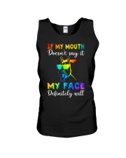 MY FACE DIFINITELY SAY IT Unisex Tank tile