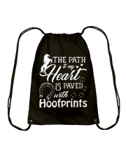 THE PATH IS PAVED WITH HOOFPRINTS Drawstring Bag tile