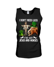 I DONT NEED LUCK I'VE GOT JESUS AND HORSES Unisex Tank tile