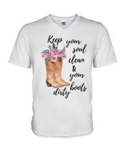 KEEP YOUR SOUL CLEAN AND YOUR BOOTS DIRTY V-Neck T-Shirt tile