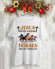 HORSES ARE MY THERAPY Classic T-Shirt lifestyle-holiday-crewneck-front-2