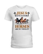 HORSES ARE MY THERAPY Ladies T-Shirt tile
