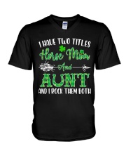 TWO TITLES HORSE MOM AND AUNT V-Neck T-Shirt tile