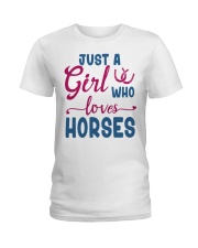 JUST A GIRL WHO LOVES HORSES Ladies T-Shirt tile