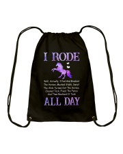 I RODE ALL DAY Drawstring Bag tile