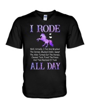 I RODE ALL DAY V-Neck T-Shirt tile