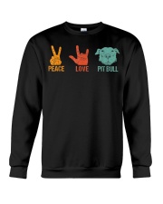 Peace Love Pitbull Vintage Dog Gift For Pitbull Lo Crewneck Sweatshirt thumbnail