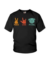 Peace Love Pitbull Vintage Dog Gift For Pitbull Lo Youth T-Shirt thumbnail