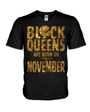 Black Queens Are Born in November V-Neck T-Shirt thumbnail