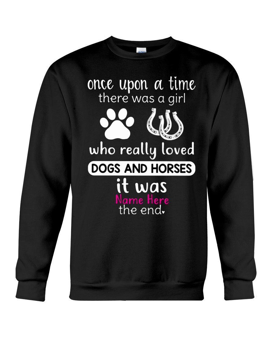 I love dogs and horses Crewneck Sweatshirt