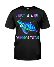 Just a girl who loves turtles Premium Fit Mens Tee tile