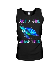 Just a girl who loves turtles Unisex Tank tile