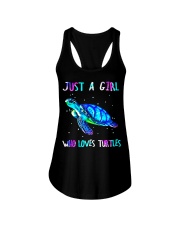 Just a girl who loves turtles Ladies Flowy Tank tile