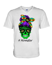 Autism Momster V-Neck T-Shirt tile