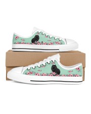 Black cats LOW TOP SHOES Women's Low Top White Shoes inside-left-outside-left