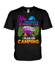 camping 8 V-Neck T-Shirt tile