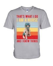 That's what i do i am a nurse 2 V-Neck T-Shirt tile