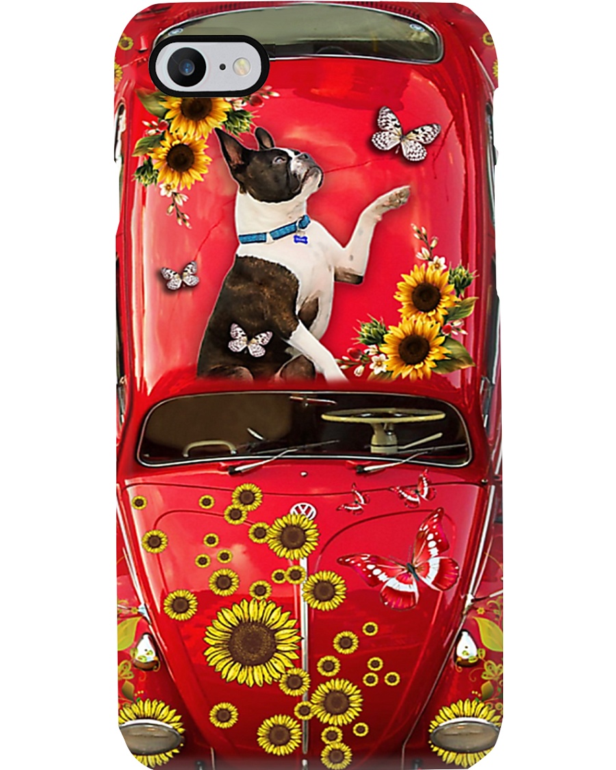 Phone Case - Boston Terrier Sunflower Phone Case