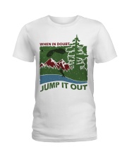 when in doubt jump it out Ladies T-Shirt tile
