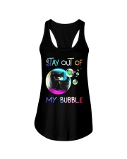 black cat stay out of my bubble Ladies Flowy Tank tile