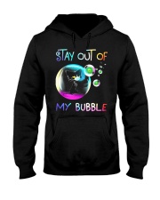 black cat stay out of my bubble Hooded Sweatshirt tile