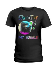 black cat stay out of my bubble Ladies T-Shirt tile