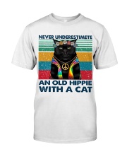 Hippie with a cat Classic T-Shirt front
