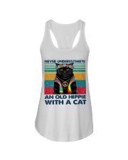 Hippie with a cat Ladies Flowy Tank tile