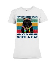 Hippie with a cat Premium Fit Ladies Tee tile
