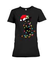 Black cat Christmas 2020 Premium Fit Ladies Tee tile