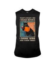 black cat read books Sleeveless Tee tile