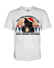Black cat Christmas 3 V-Neck T-Shirt tile