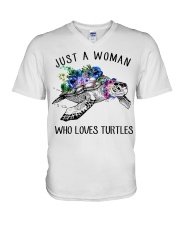 WHO LOVES TURTLE V-Neck T-Shirt tile