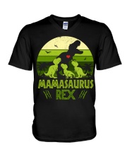 Vintage Retro 3 Kids Mamasaurus Lover V-Neck T-Shirt tile