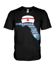 florida -nurse V-Neck T-Shirt tile