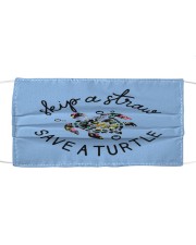 skip a straw save a turtle Cloth face mask front