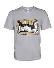 cat life good V-Neck T-Shirt tile