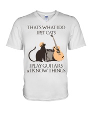 That is what i do i pet cats V-Neck T-Shirt tile