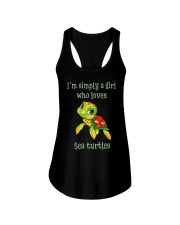 I am simply a girl who loves sea turtles Ladies Flowy Tank tile