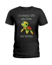 I am simply a girl who loves sea turtles Ladies T-Shirt tile