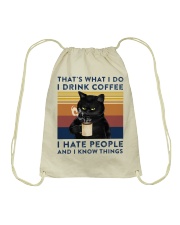 That is what i do i drink coffee Drawstring Bag tile