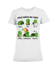 what makes me happy Premium Fit Ladies Tee tile