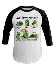 what makes me happy Baseball Tee tile