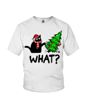 Black cat Christmas 2 Youth T-Shirt tile